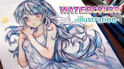 Watercolor Painting Timelapse Manga Girl Youtube