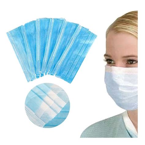 50pcs Disposable Facial Protective Cover Masks Set 3 Layers Dustproof