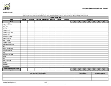 Delighted Monthly Wire Rope Inspection Checklist Photos Intended For