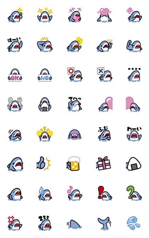 Small shark cute Emoji – LINE Emoji | LINE STORE | Cute easy drawings ...