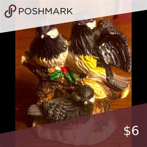 Vintage K’s Collection Black Birds Orioles? Winter Decoration Statue Ceramic Birds, Orioles ...