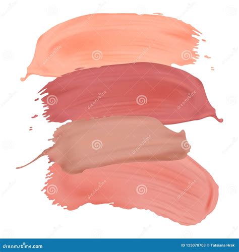 Manchas Do Batom Do Nude Do Vetor Isoladas No Fundo Branco Ilustra O Do Vetor Ilustra O De