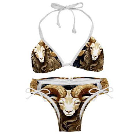 Aries Constellation Women S Swimwear Bikini Set With Detachable Sponge