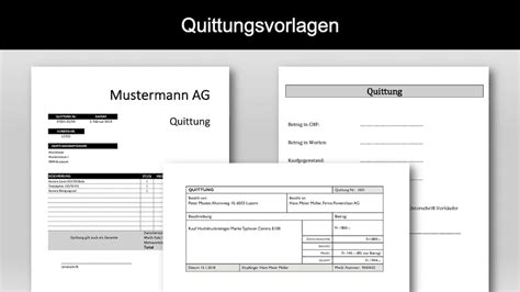 Quittung Vorlagen Schweiz - gratis Download [Word & Excel]