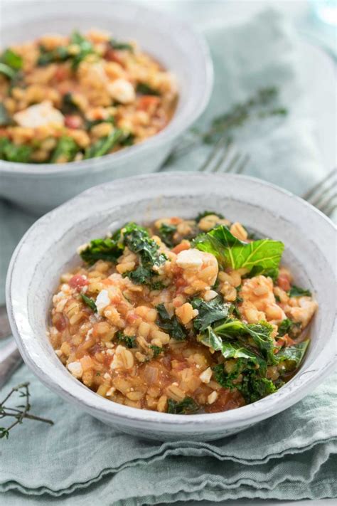 Gersten Risotto Mit Feta K Se Und Gr Nkohl Rezept Elle Republic