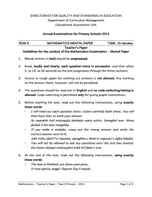 Fillable Online Guidelines For The Conduct Of The Mathematics