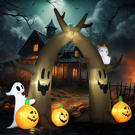 Homcom Pumpkin Reaper Light Up Halloween Yard Inflatable With Led Lights Including Fan 7