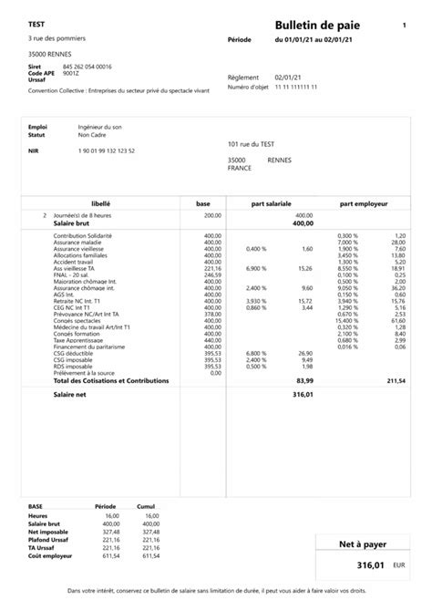 Bulletin De Salaire Simplifi Bulletin De Salaire D Taill Quelle