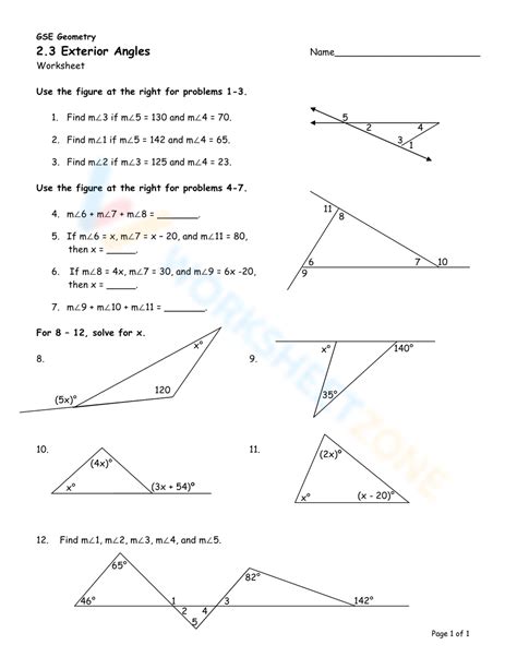 Polygons Exterior Angles Worksheet Angles Beyond Maths Worksheets Library