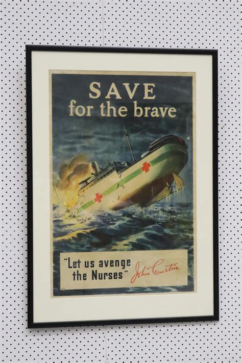 Sold at Auction: Large framed original WWII/WW2 Australia poster "save ...