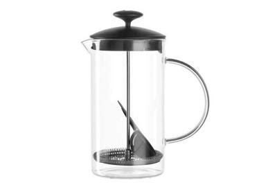 Cafetière à piston en verre transparent et PVC noir 1L CAFE Cafetière