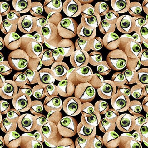 Halloween Fabric Hocus Pocus Eyeballs Glow In The Dark Etsy