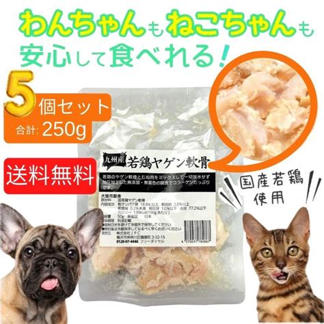 犬・猫用ペットフード 九州産若鶏レトルト ヤゲン軟骨 50g×5個 ドッグフード キャットフード 高タンパク 低カロリー 低脂質 Yp Rc