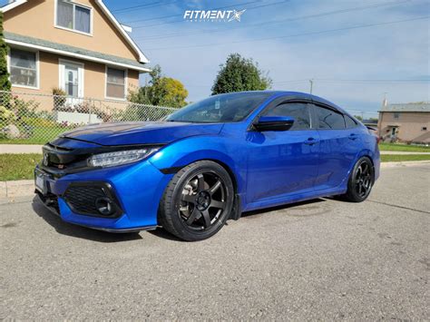 2019 Honda Civic Si With 18x95 Volk Te37 Saga And Yokohama 255x35 On