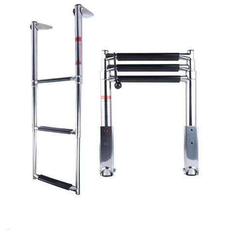 3 Steps Stainless Marine Boat Ladder Folding Docking Ladder Dock Swim