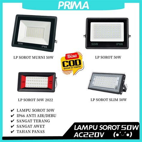 Jual LAMPU SOROT TEMBAK LED SLIM 50 WATT 50W SLIM LED