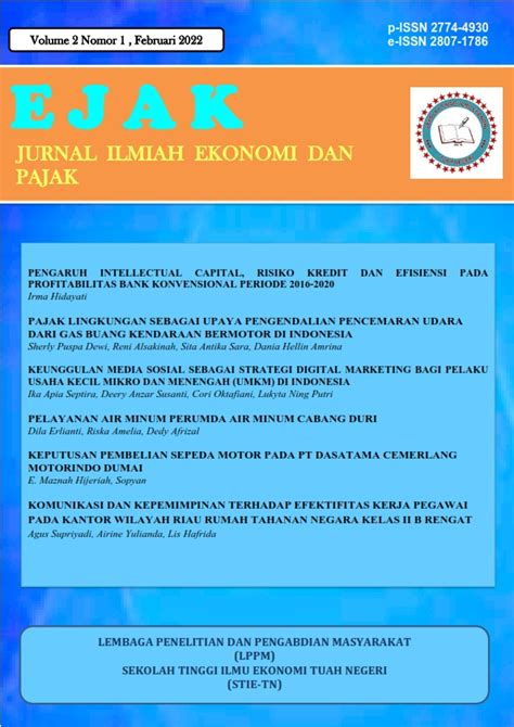 Vol 2 No 1 2022 Volume 2 No 1 2022 Jurnal Ilmiah Ekonomi Dan Pajak