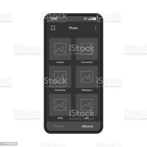 Photo Album Smartphone Interface Vector Template Stock Illustration Download Image Now