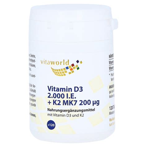 Vitamin D3 K2 2 000 I E 200 µg Tabletten 120 Stück Online Bestellen