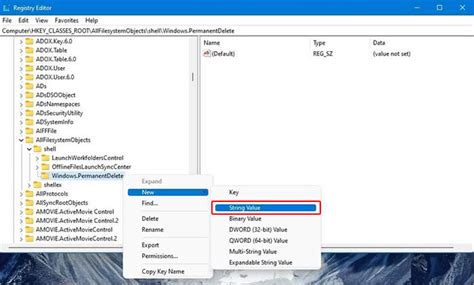 add  remove permanently delete option  windows content menu
