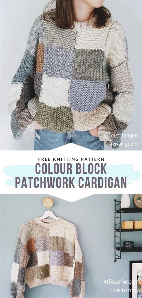 4 Patchwork Cardigans And Sweaters Free Knitting Patterns Knitting