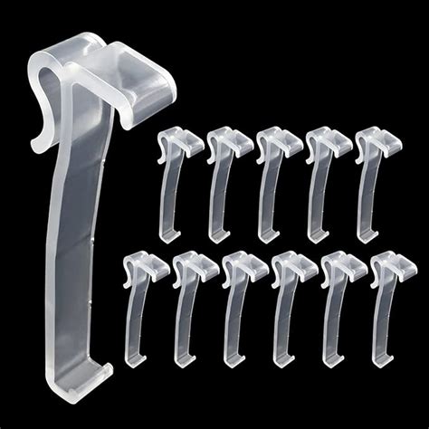 Rierdge Valance Clips 12 Pcs 325” Clear Plastic Window Blind Clips Holder Hidden