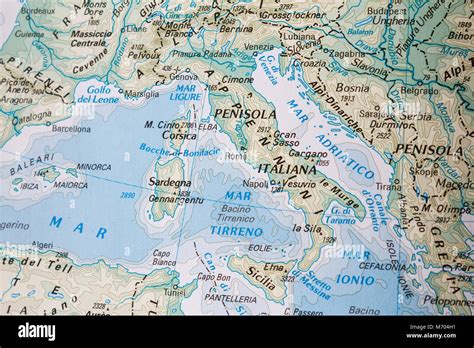 Physische Karte Des Südlichen Europa Stockfotografie Alamy