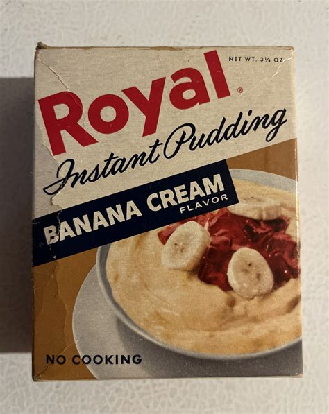 Vintage 1960s Unopened Box Royal Banana Cream Pudding Dessert Mix NOS