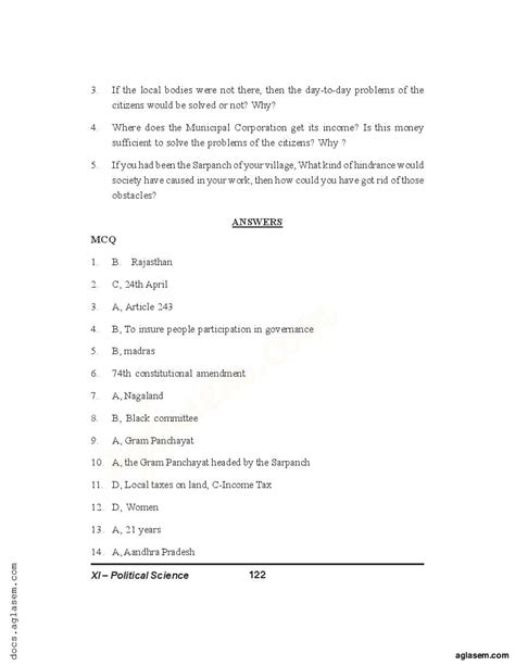 Class Political Science Notes For Local Government Pdf Study