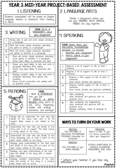 Ash The Teacher Year 3 Mid Year Project Based Assessment Mco Version