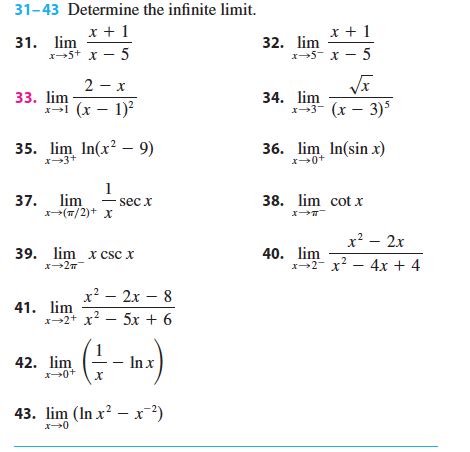 Solved Determine The Infinite Limit Lim X Rightarrow X Chegg