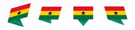 Flag of Ghana in modern abstract design, flag set. 10693990 Vector Art at Vecteezy