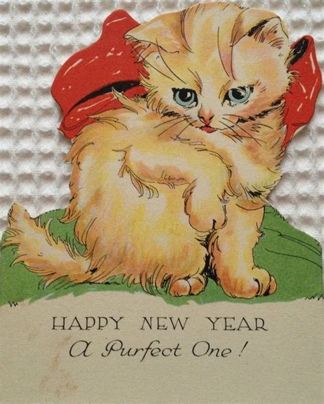 Happy New Year A Purfect One Cat Christmas Cards Christmas Cats