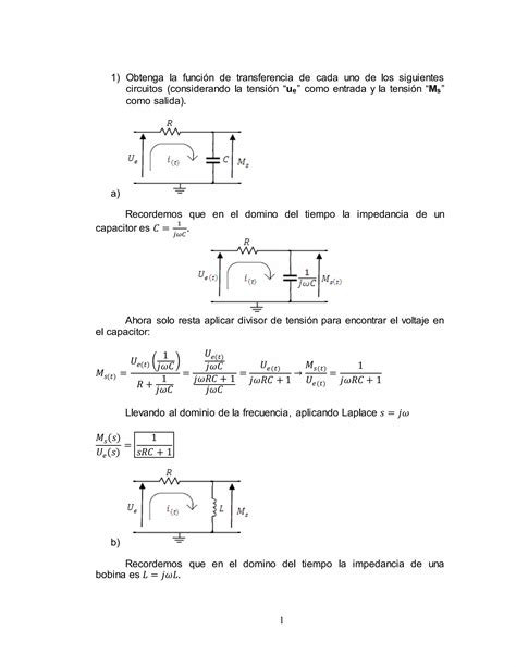 Función De Transferencia Y Diagrama De Bloques Pdf