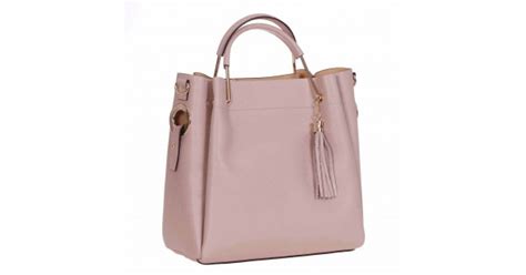 Geanta Din Piele Naturala Nude Roze Vivienne