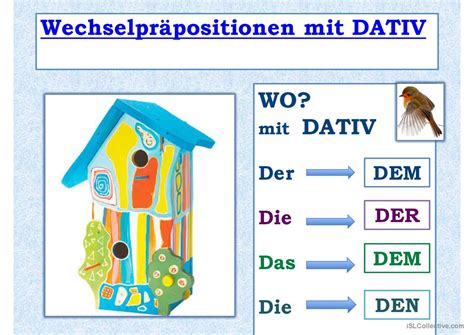 Wechselpräpositionen mit DATIV Deutsch DAF powerpoints