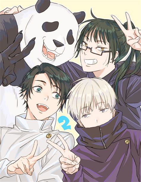 Zenin Maki Okkotsu Yuuta Inumaki Toge And Panda Jujutsu Kaisen Drawn By Shirakishiraki