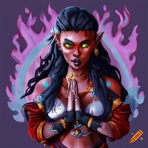 Female Monk Fire Genasi With Piercings On Craiyon