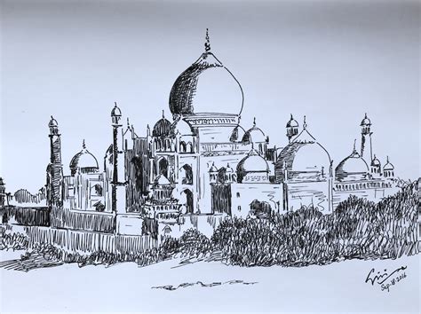 My Soul On Canvas మనః ఫలకం: Taj Mahal - a sketch 2...