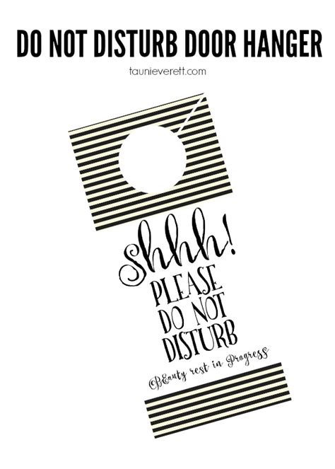 Do Not Disturb Sign For Door Printable