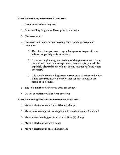 Rules for Drawing Resonance Structures - Leave atoms where they are! 2 ...