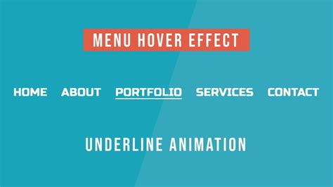 Css Menu Hover With Underline Animation Css Menu Hover Effect Youtube