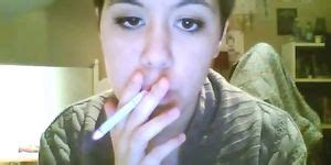 Short Hair Brunette Smoking With Nose Exhales And Dangling Porn Videos