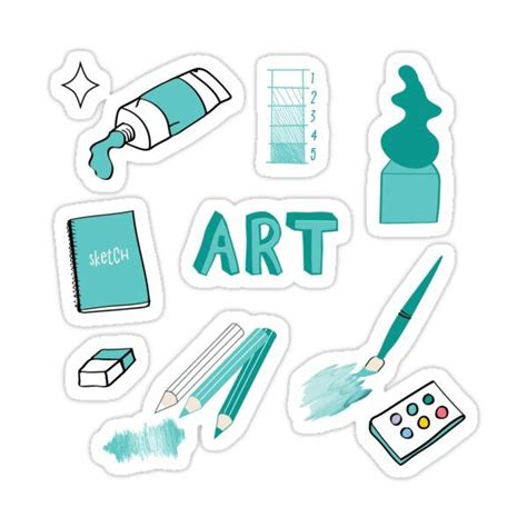 Teal Art School Subject Sticker Pack Sticker For Sale By The Goods