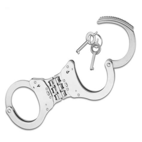 HANDCUFFS DOUBLE LOCKING HINGED Steel POLICE