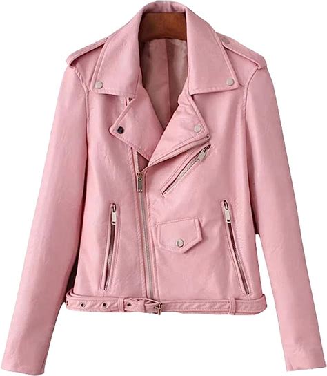 Hzcx Fashion Chaqueta Para Mujer Rosa Rosa 38 Amazones Ropa Y