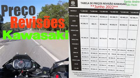 Tabela de preço de revisão motos Kawasaki YouTube