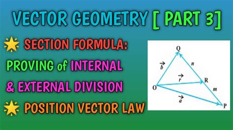 Vector Geometry Part 3 Section Formula Internal And External Division Sps Sir Opt