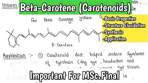 Beta Carotene Carotenoids Structure Elucidation Synthesis