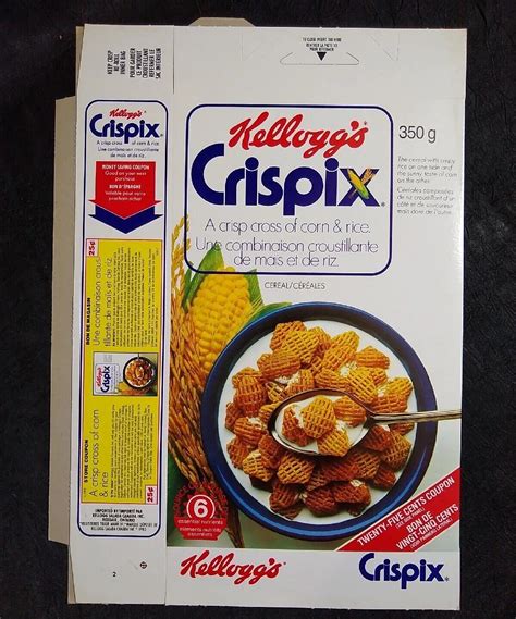 Rare 1983 Canadian Kelloggs Crispix Cereal Box Flat Empty Unused Vtg